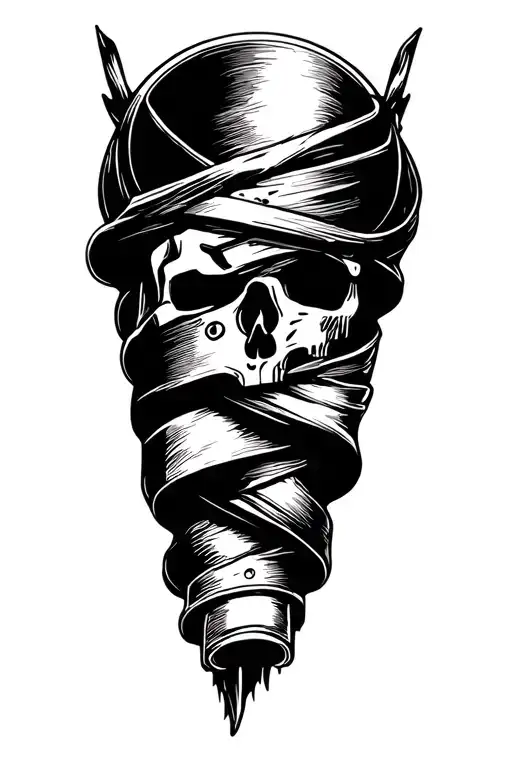 gun wrapped tattoo design idea
