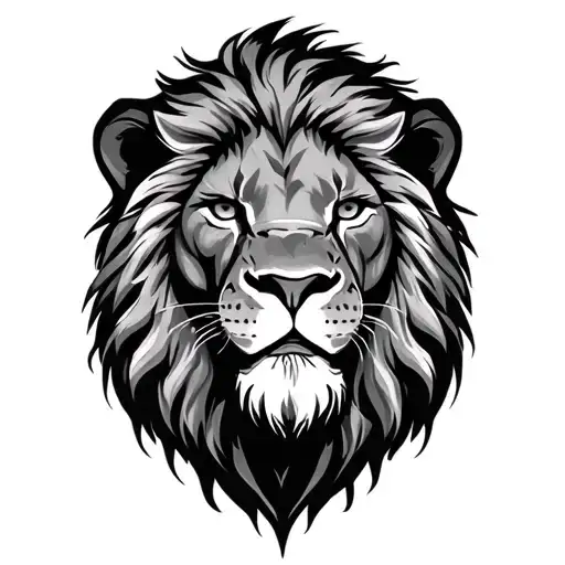 The face of a lion with asechadora look and battle brands tattoo design idea