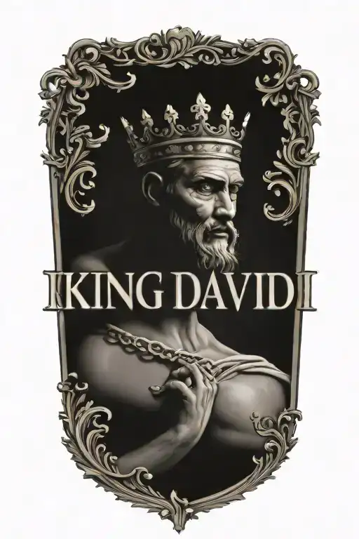 king David III name tattoo design featuring tattoo design idea