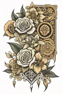 flowers and hieroglyphs for a back tatto saying my ancestors are with me  tattoo design idea