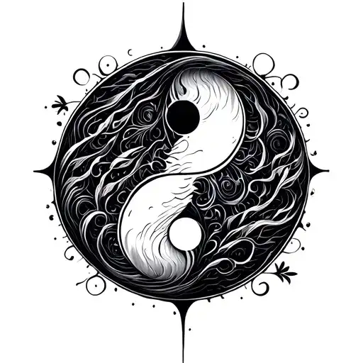 Generate three different small fine line tattoo designs that combine the Yin Yang symbol and a semicolon. Each design sh tattoo design idea