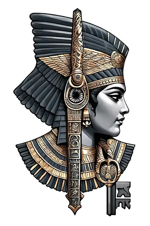 Key to Egyptian life tattoo design idea