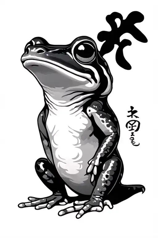 Japanese Frog tattoo design idea