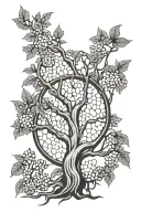 honeycomb tree of life intertwined tattoo design idea