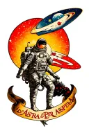 Ad Astra Per Aspera with space theme arm tattoo tattoo design idea