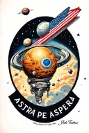 Ad Astra Per Aspera with space theme arm tattoo tattoo design idea