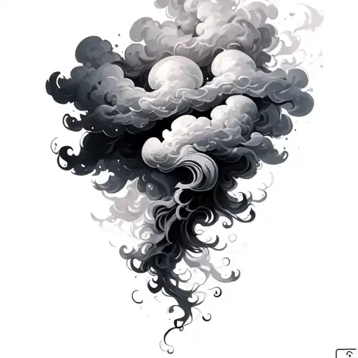 Coverup Clouds and Smoke tattoo design idea
