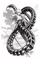 roller coaster twisting tattoo design idea