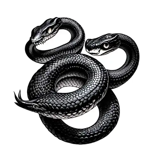Twin Snake tattoo design idea