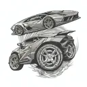 Lamborghini speeding tattoo design idea