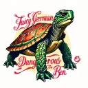 "Juicy Germain & Dangerous Ben" turtle tattoo design idea