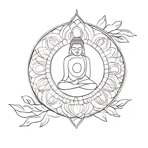 beautiful simple Buddhist symbol tattoo design idea
