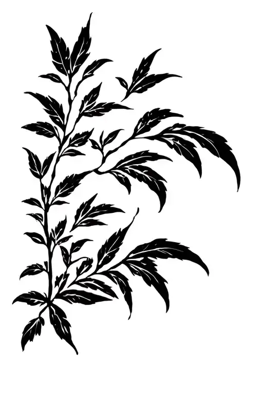 Cloud Japanese Leafs tattoo design idea