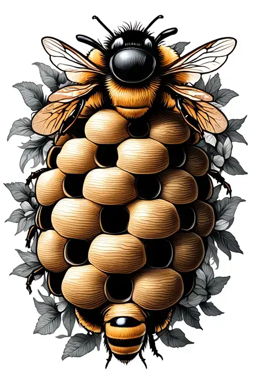 bee hive tattoo design idea