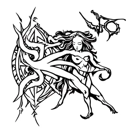 sigil of lucifer and lilith tattoo design idea