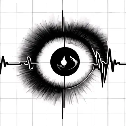 EKG line that dips into a semicolon instead of flatlining, then continues as a softer line or small heartbeat again. tattoo design idea