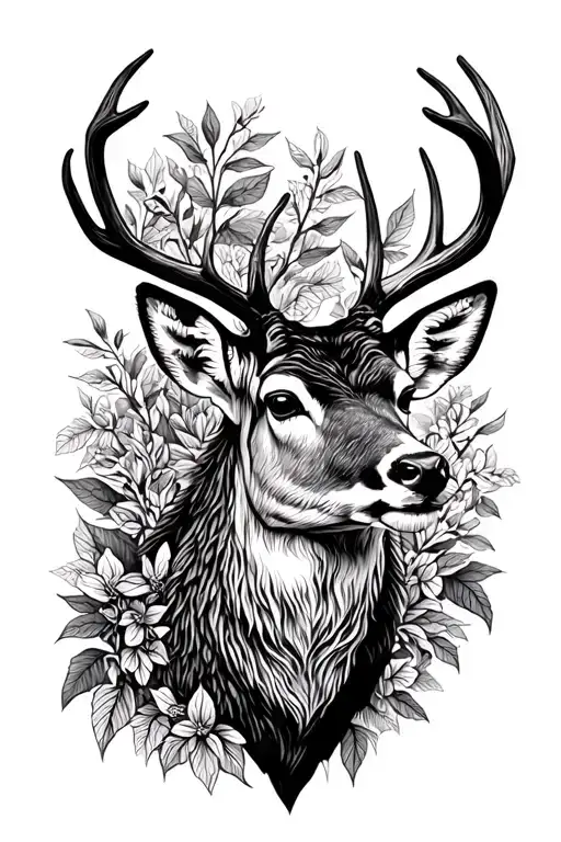 Deer tattoo design idea