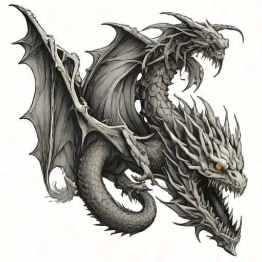 fine line tattoo dragon tail says long live tattoo design idea