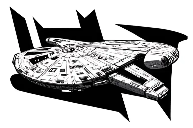 Star Trek spaceship landing tattoo design idea