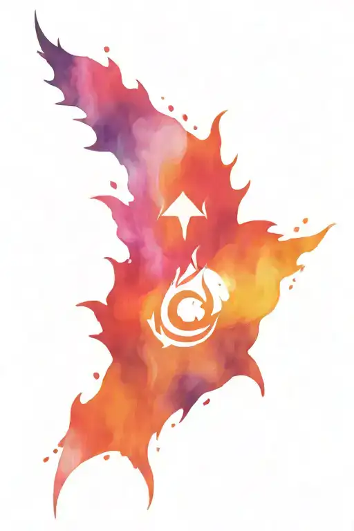 the five mana colors and the five symbols that represent the mana in the card game magic the gathering tattoo design idea