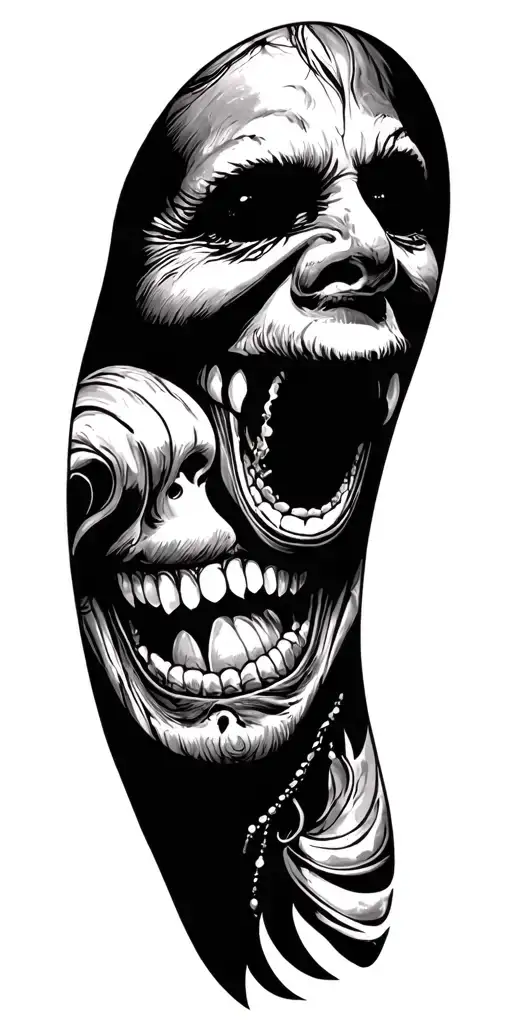 laugh now cry later chicano style tattoo design idea
