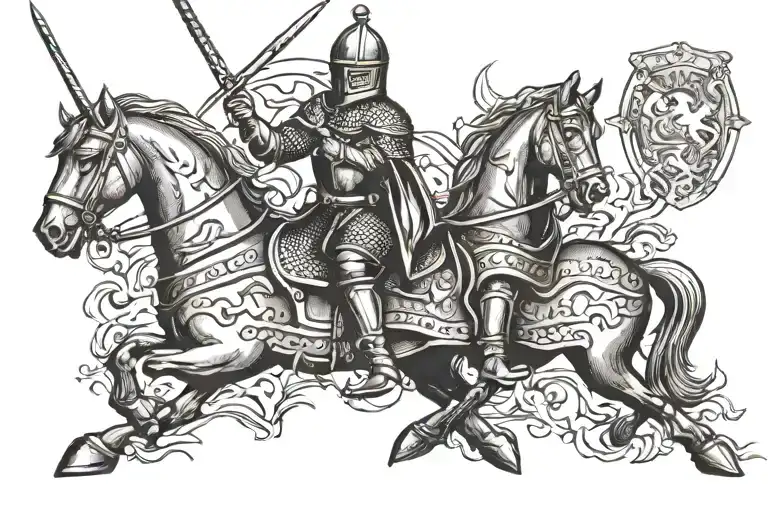 medieval knight tattoo design idea