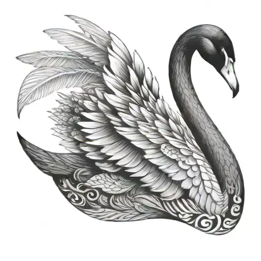 black swan tattoo design idea