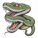 snake with mouth open looking tattoo design idea
