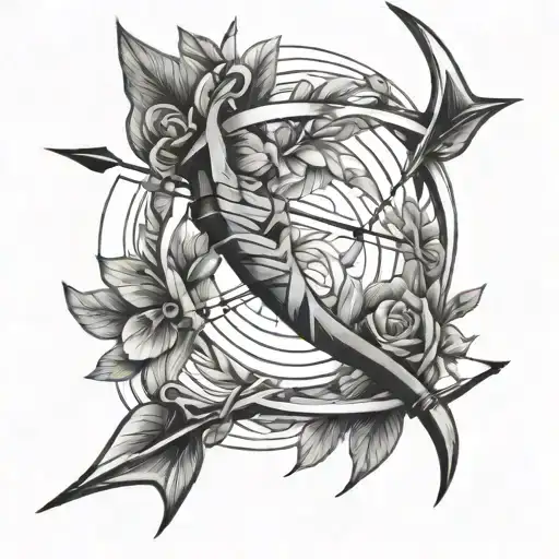 bow and arrow tattoo design idea