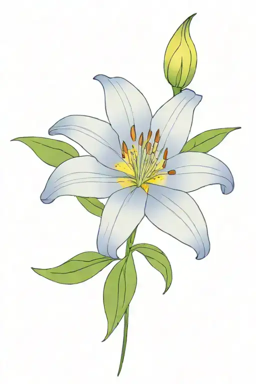 lily flower purple flower tattoo design idea