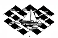 boat sailing tattoo design idea