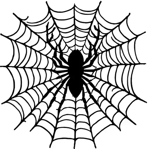 cobweb with hanging spider on the web below tattoo design idea
