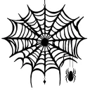 cobweb with hanging spider on the web below tattoo design idea
