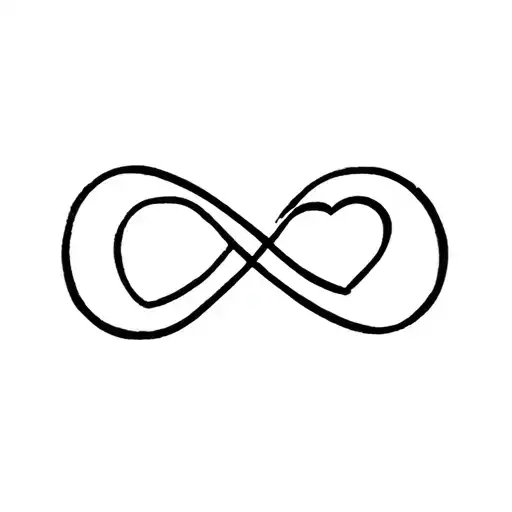 infinity symbol with 3 hearts in the lines connecting various tattoo design idea