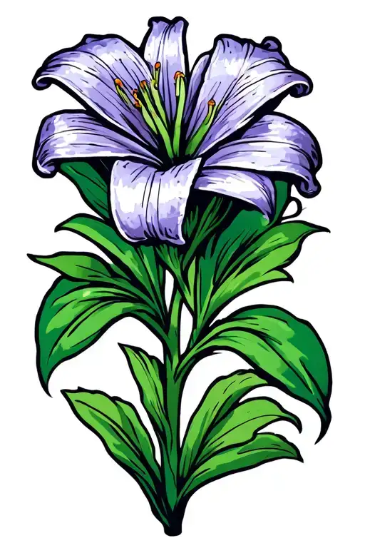 Stargazer Lily Flower tattoo design idea