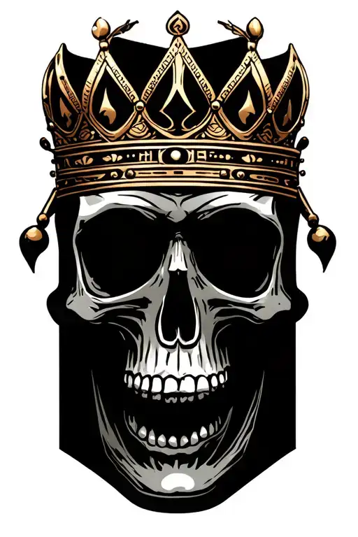 "bugak " Crown aries skull tattoo design idea