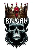 "bugak " Crown aries skull tattoo design idea