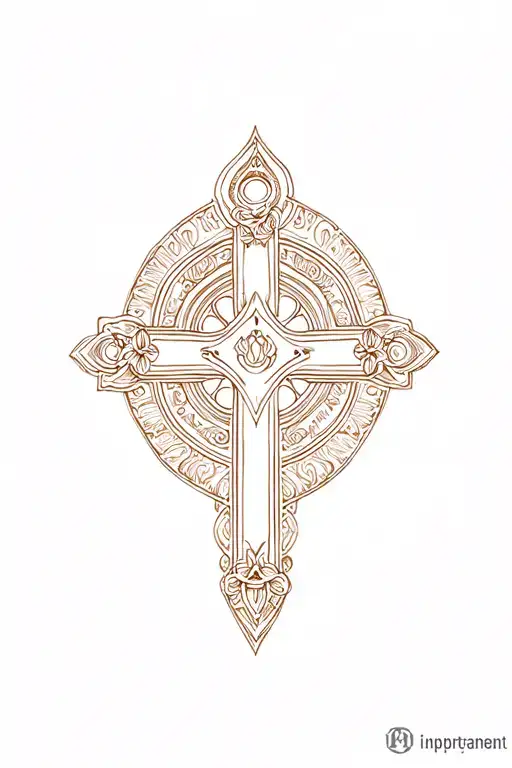 fine line dainty cross showing important of religion tattoo design idea
