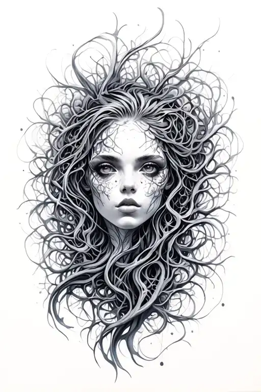 neural network stretching tattoo design idea