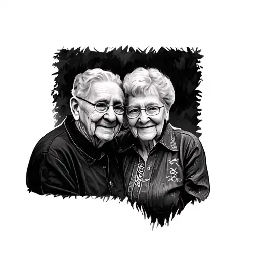 Memorial Grandparents tattoo design idea