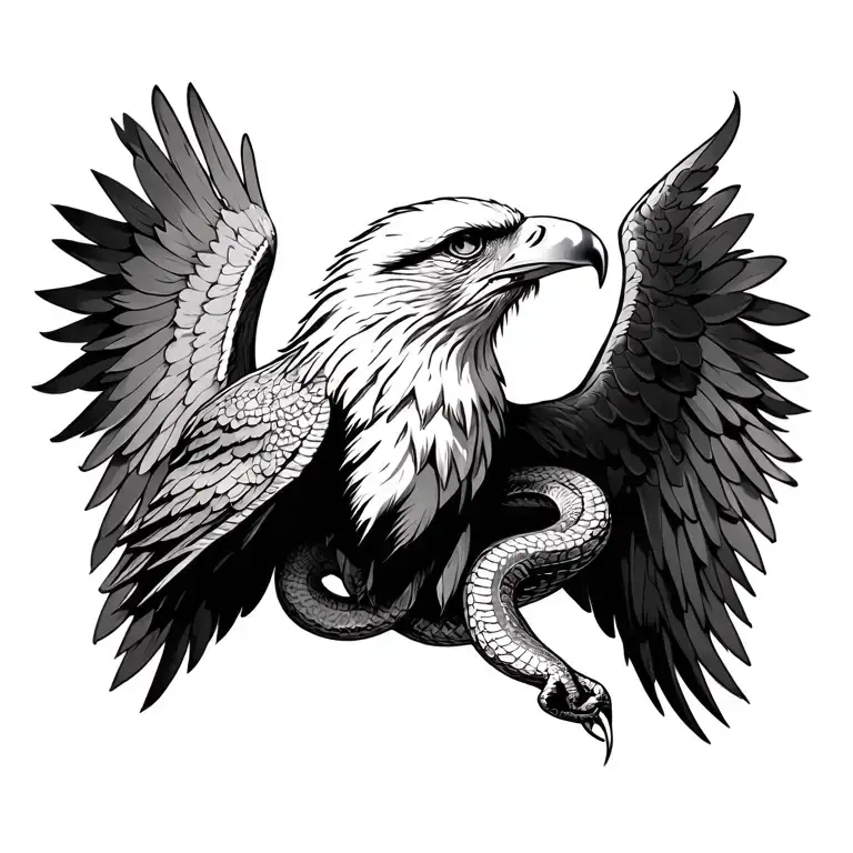 Eagle, snake tattoo design idea