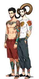 Aries zodiac sign men standing next to each tattoo design idea