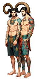 Aries zodiac sign men standing next to each tattoo design idea