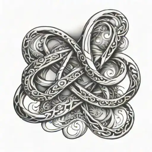 infinity symbol with people names tattoo design idea