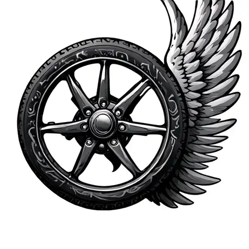Wheel With Wings tattoo design idea