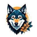 loup style origami tattoo design idea