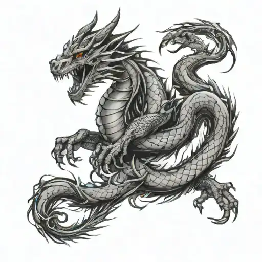 western dragon wrapped around arm sleeve full arm  tattoo design idea