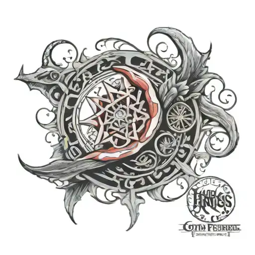 Red Hot Chili Peppers and lord of the rings tattoo design idea