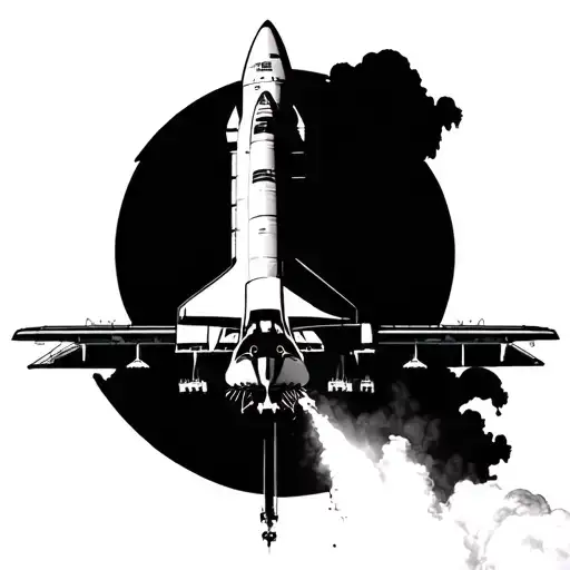 Space shuttle launching tattoo design idea