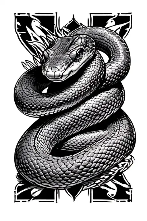 a hognose snake coiled tattoo design idea